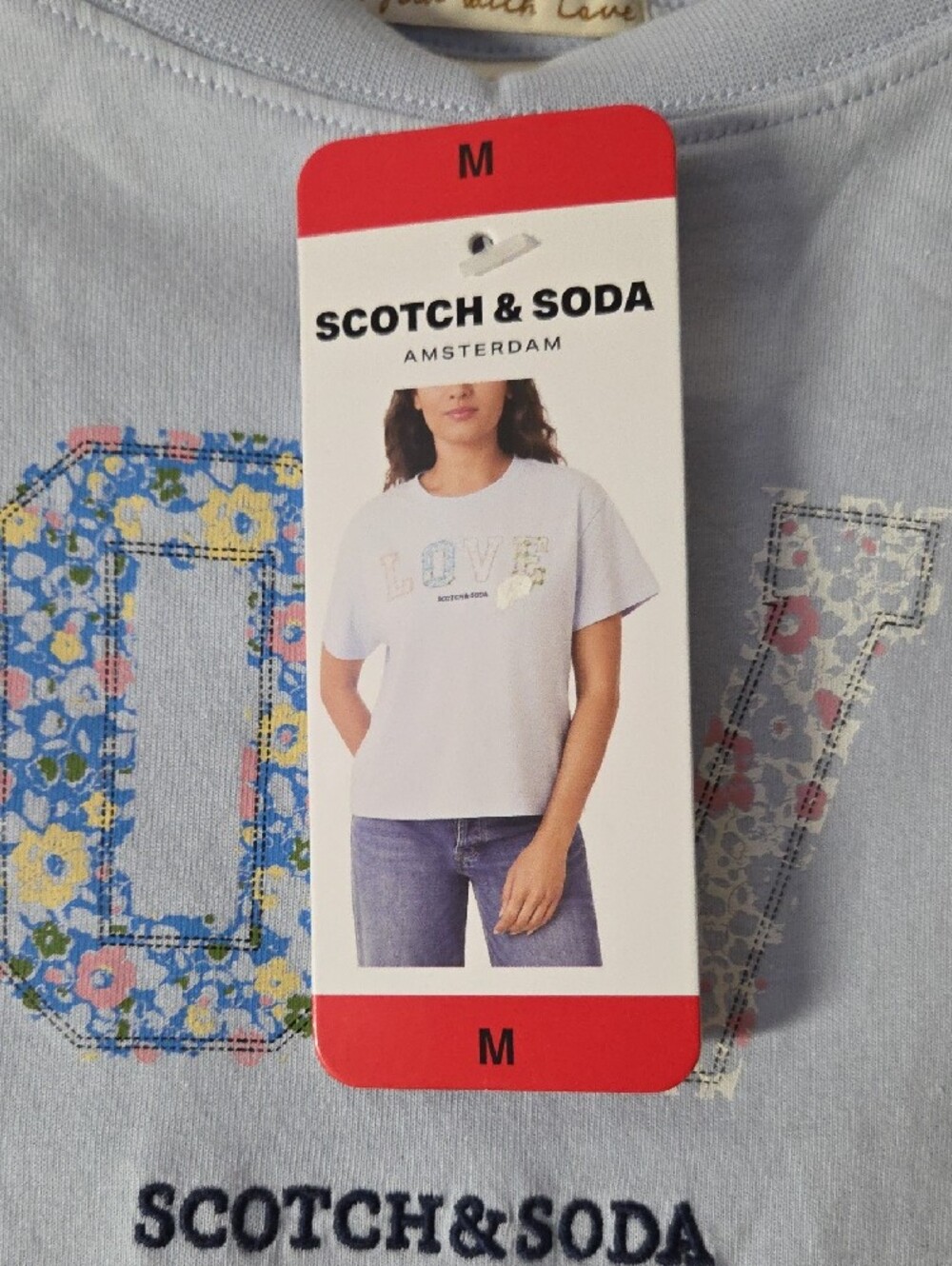 Scotch & Soda Pastel Blue Floral 'LOVE' Tee - Picture 2 of 3